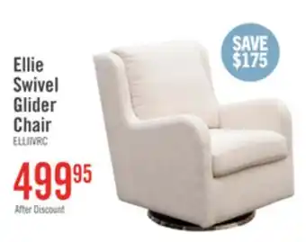 The Brick Ellie 29 Linen-Look Fabric Swivel Glider Accent Chair with Wingback and Recessed Arms - Beige offer