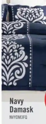 The Brick Navy Damask 3-Piece Full/Queen Comforter Set offer