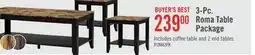 The Brick Roma 47.5 Rustic 3-Pack Coffee + 2 End Tables with Shelf - Cappucino Marble Look offer