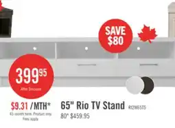 The Brick Rio 65 Modern TV Stand with Storage and Cable Management for TVs up to 75- White offer