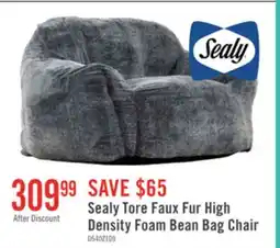 The Brick Sealy Tore Faux Fur High Density Foam Bean Bag Chair offer