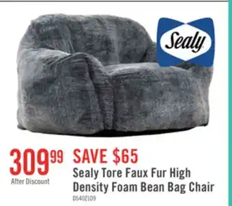 The Brick Sealy Tore Faux Fur High Density Foam Bean Bag Chair offer