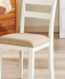 The Brick Bryn Dining Chair with Fabric Seat, Slat-Back - White and Grey offer