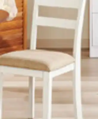 The Brick Bryn Dining Chair with Fabric Seat, Slat-Back - White and Grey offer