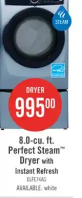 The Brick Electrolux 8 Cu. Ft. Electric Dryer with Steam - Glacier Blue - Stackable - ELFE743CAG offer