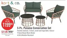 The Brick Kort & Co. Panama 5-Piece Patio Conversation Set offer