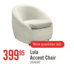The Brick Lola 28.7 Chenille Boucle Fabric Curved Accent Chair with Removable Seat Cushion - White offer