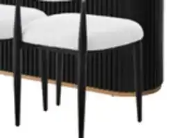 The Brick Kort & Co. Capri 7pc Dining Set with Table & 6 Chairs, Gold Accent, Pedestal Base, 72W - White offer