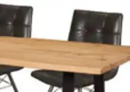 The Brick Oskar 6pc Dining Set with Table, Bench & 4 Avis Chairs, Acacia Wood & Metal, 79W - Natural & Black offer