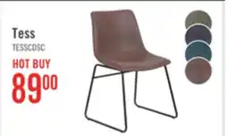 The Brick Tess Dining Chair with Leather-Look Fabric, Metal - Brown offer
