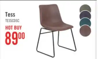 The Brick Tess Dining Chair with Leather-Look Fabric, Metal - Brown offer