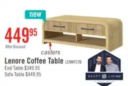 The Brick Lenore 48 Modern Coffee Table with Storage, Shelf and Casters - Natural offer