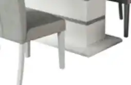The Brick Kort & Co. Garbo Dining Table with Glass Insert, Pedestal Base, Glam, 78.75W - White offer