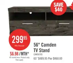 The Brick Camden 56 TV Stand with Storage and Cable Management for TVs up to 60 - Alabaster Oak offer