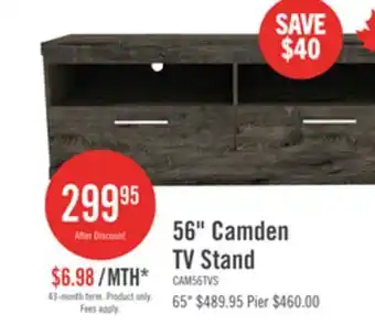 The Brick Camden 56 TV Stand with Storage and Cable Management for TVs up to 60 - Alabaster Oak offer