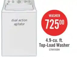 The Brick GE 4.9 Cu. FT. Top Load Dual Action Agitator Washer with SaniFresh Cycle - GTW490BMRWS offer