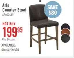 The Brick Arlo Counter-Height Stool with Vegan Leather Fabric - Charcoal offer