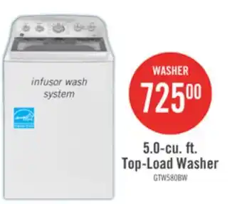 The Brick GE 5 Cu. Ft. Top-Load Infusor Washer with SaniFresh - GTW580BMRWS offer