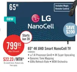 The Brick LG 65 NanoCell AI NANO80 4K Smart TV (65NANO80AUA.ACC) offer