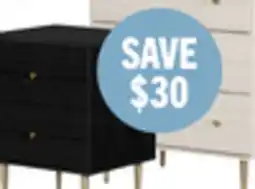 The Brick Lake Bedside 2-Drawer Nightstand, 19.5W x 25.5H, Made in Canada, Glam - Black offer