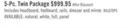 The Brick Riley Mates Bed 5pc Set with Bookcase Headboard, Dresser & Mirror, Grey - Twin Size offer