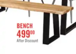 The Brick Oskar Dining Bench, Acacia Wood & Metal, 70W - Natural & Black offer