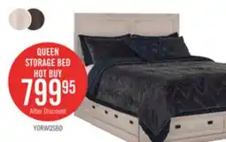The Brick Yorkdale 6-Drawer Platform Bed with Headboard & Storage Frame, Made in Canada, White - Queen Size offer