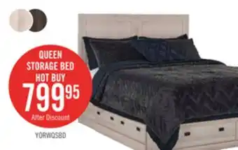 The Brick Yorkdale 6-Drawer Platform Bed with Headboard & Storage Frame, Made in Canada, White - Queen Size offer