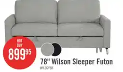 The Brick Wilson 77.5 Linen-Look Fabric Sleeper Sofa with Drop-Down Back Cushions and Metal Legs - Solis Grey offer
