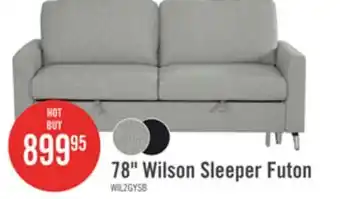 The Brick Wilson 77.5 Linen-Look Fabric Sleeper Sofa with Drop-Down Back Cushions and Metal Legs - Solis Grey offer