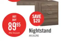 The Brick Arlo Bedside 2-Drawer Nightstand, 18.3W x 22H, Made in Canada - Grey/Brown offer