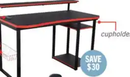 The Brick Herman 50 Gaming Office Desk - Black with Red Trim offer