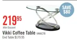 The Brick Vikki 48 Modern Oval Glass Top Coffee Table - Glass with Metal Base offer