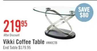 The Brick Vikki 48 Modern Oval Glass Top Coffee Table - Glass with Metal Base offer