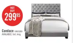 The Brick Candace Upholstered Bed in Velvet Grey Fabric, Button Tufted - Queen Size offer