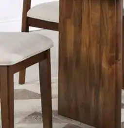 The Brick Vale 6pc Dining Set with Table, Bench & 4 Chairs, Wood, 72W - Brown & Beige offer