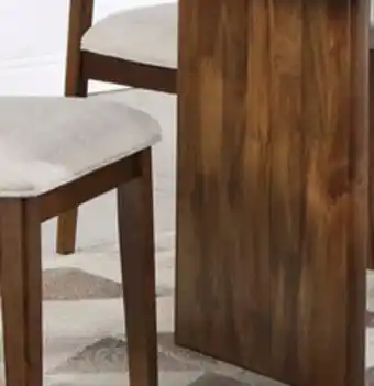The Brick Vale 6pc Dining Set with Table, Bench & 4 Chairs, Wood, 72W - Brown & Beige offer