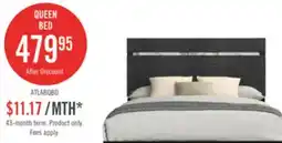 The Brick Atlas Panel Bed with Headboard & Frame, Mid-Century Modern, Black - Queen Size offer