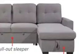 The Brick Carter 2-Piece Right-Facing Linen-Look Fabric Sleeper Sectional with Storage Chaise - Solis Grey offer