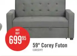 The Brick Cory 59 Velvet Fabric Klik Klak Futon with Tufting - Grey offer