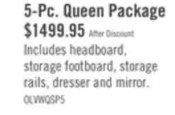 The Brick Olivia 5pc Bedroom Set with Storage Bed, Dresser & Mirror, Made in Canada, White - Queen Size offer