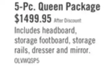 The Brick Olivia 5pc Bedroom Set with Storage Bed, Dresser & Mirror, Made in Canada, White - Queen Size offer