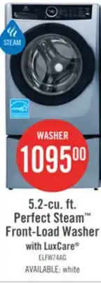 The Brick Electrolux 5.2 Cu. Ft. Front-Load High-Efficiency Steam Washer - Glacier Blue - Stackable - ELFW7437 offer