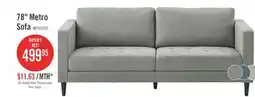 The Brick Metro 78 Fabric Sofa with Tufted Seat Cushions and Reversible Back Cushions - Grey offer