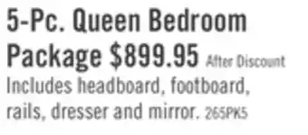The Brick Yorkdale 5pc Bedroom Set with Panel Bed, Dresser & Mirror, Brown - Queen Size offer