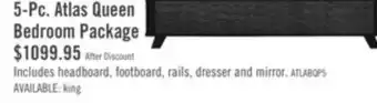 The Brick Atlas 5pc Bedroom Set with Bed, Dresser & Mirror, Mid-Century Modern, Black - Queen Size offer