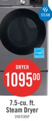 The Brick Samsung 7.5 Cu. Ft. Electric Dryer with Steam - Grey - Stackable - DVE45B6305P/AC offer