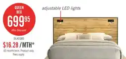 The Brick Silas Platform Bed with Headboard & Frame, LED, Rustic Brown - Queen Size offer