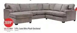 The Brick Made in Canada Luxe 3-Piece Right-Facing Fabric Sectional with Removable Cushions - Zaftig Dove Grey offer