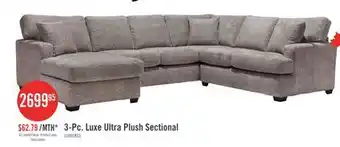 The Brick Made in Canada Luxe 3-Piece Right-Facing Fabric Sectional with Removable Cushions - Zaftig Dove Grey offer